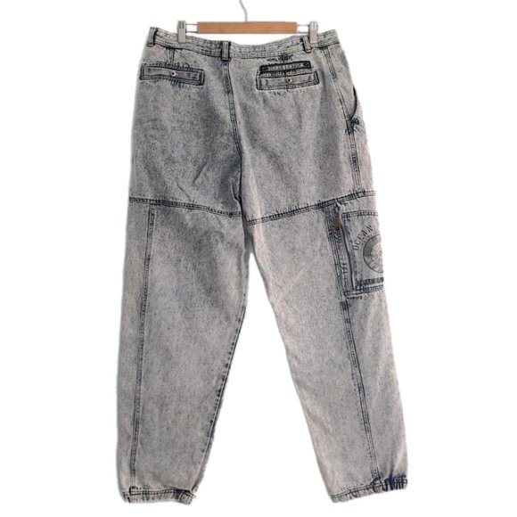 Vintage 80s Bugle Boys Tapered Jeans Acid Wash Denim Size 36L - Picture 3 of 11